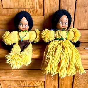 Vintage Native American, yarn dolls, set of two